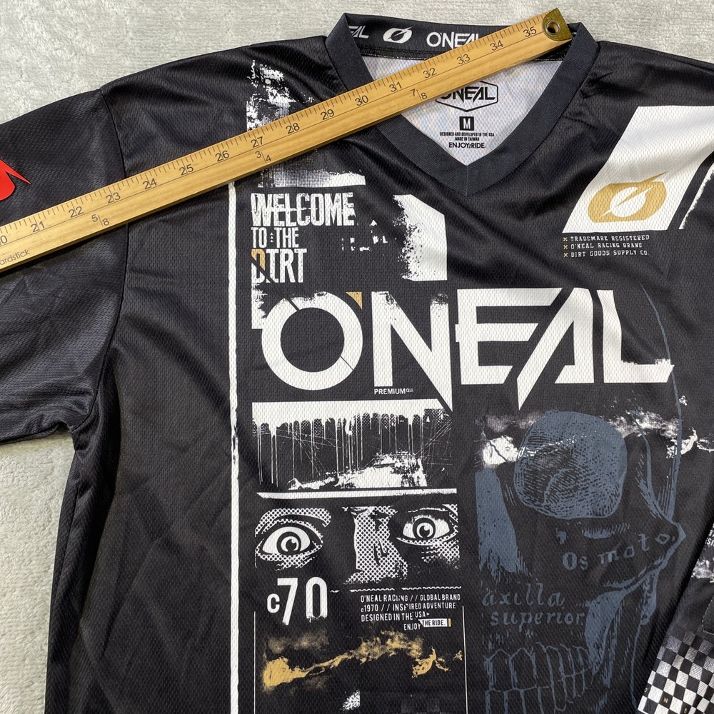 ONeal MX Element Motocross Jersey Mens Medium Black White Racing Dirt Bike - Picture 6 of 12